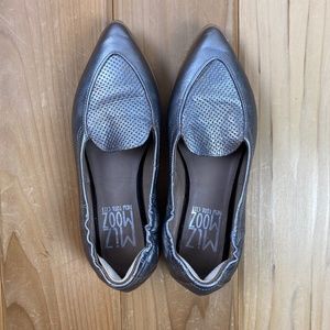 Miz Mooz Cloud Shoes, Pointy Toe, Silver